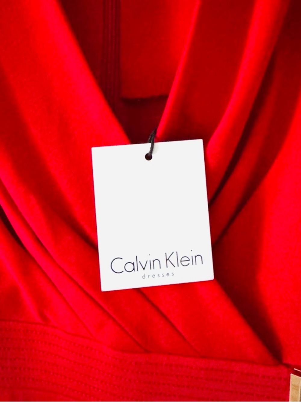 Calvin Klein Red Sheath Dress NWT Size 6 Sleeveless Knee-Length - Picture 7 of 13